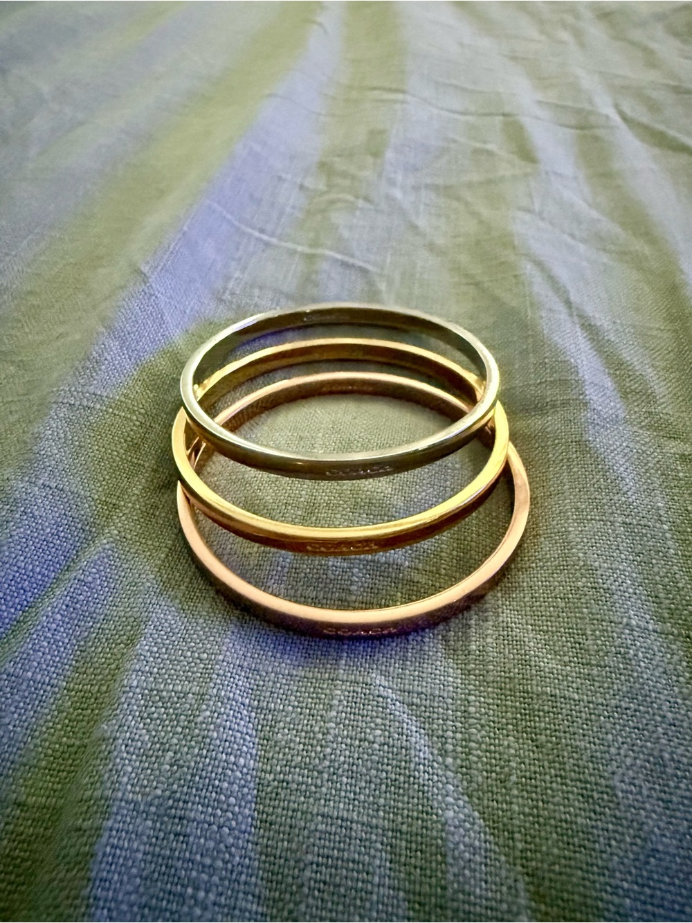 Coach Tri-Color Bangle Bracelet Set